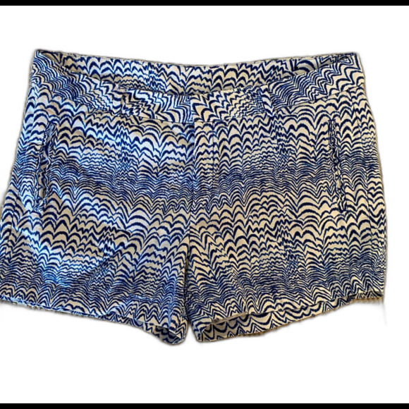 Stylus Womens Shorts Plus Size 16 Curvy Blue & White Patterned Casual Pockets - Picture 1 of 9